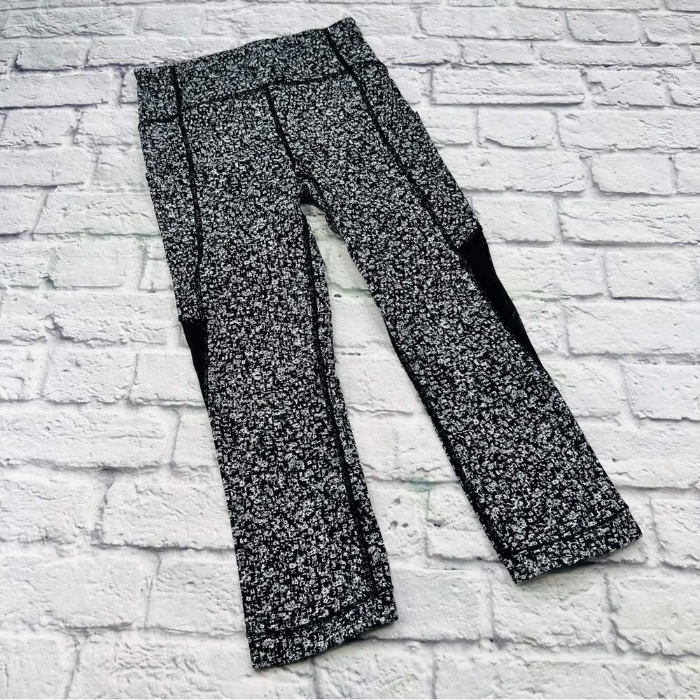 lululemon 4 Sole Training Crop Leggings Daisy Dust Alpine White Black Athletic